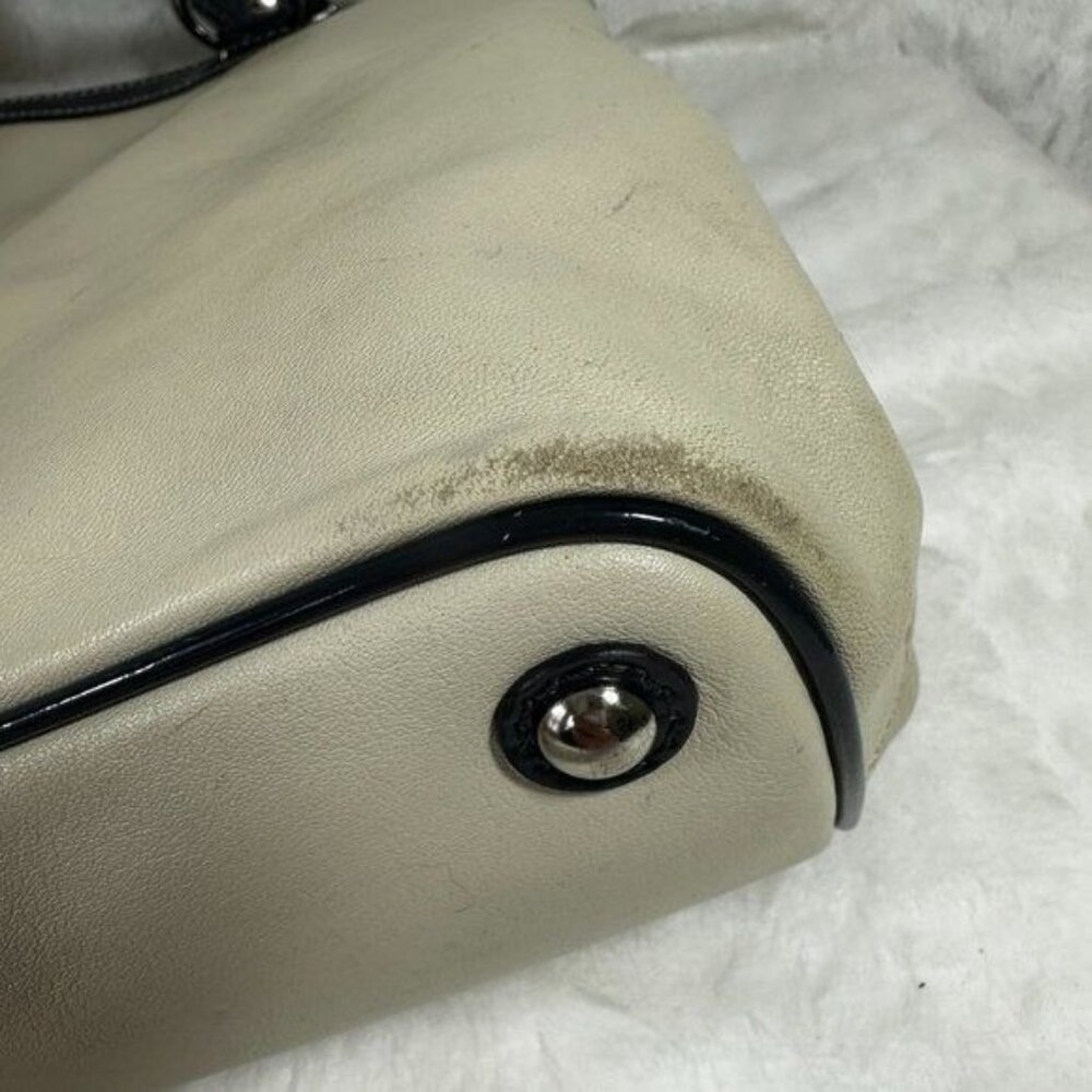 Vintage Coach Laura Leather Spectator Carryall Hand Bag Tote Off White Bone - Picture 13 of 16